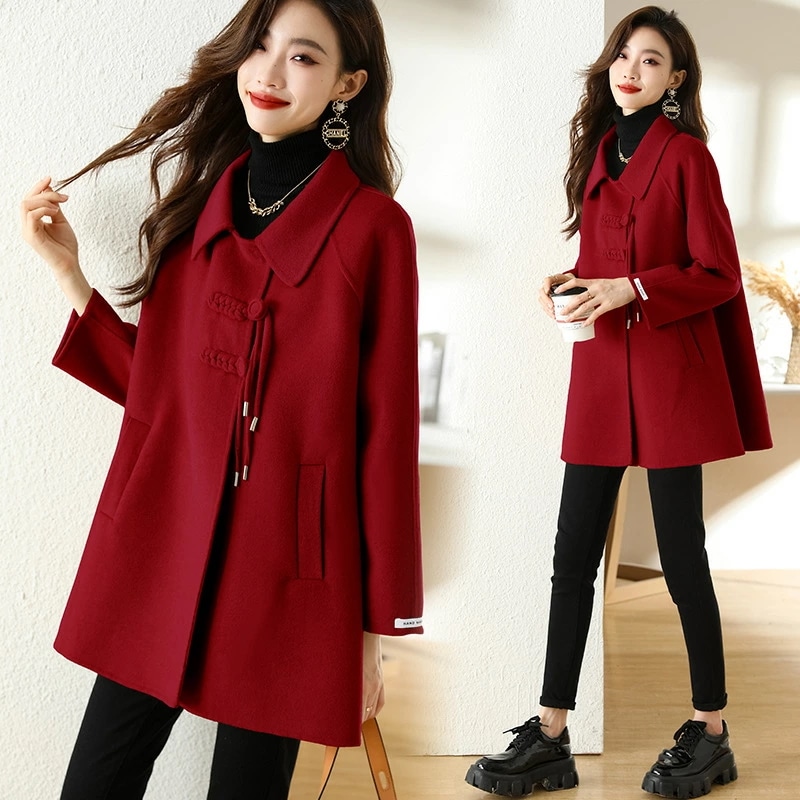 コストパフォーマンスレディースジャケット 冬服 厚手 高級感 レディーススーツ 単品 上着 エレガント カジュアルジャケット ３色 ミドル丈ジャケット 無地 マント風 通勤 通学 七五三 入学式 卒業