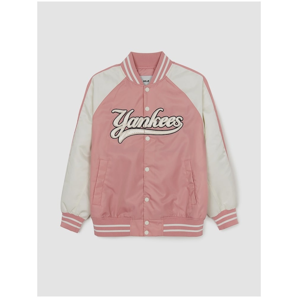 MLB ナイロンフロントグラフィックバーシティジャケット NY (Mg.ピンク) QHHC3AJPV0244-50PKM