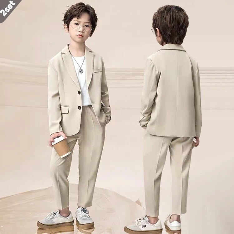 卒業式 スーツ 男の子 無地 カジュアル ゆったり セットアップ ジャケット ロングパンツ フォーマルスーツ 子供スーツ キッズスーツ 入学式 子供服 発表会 結婚式 小学生 中学生 高校生