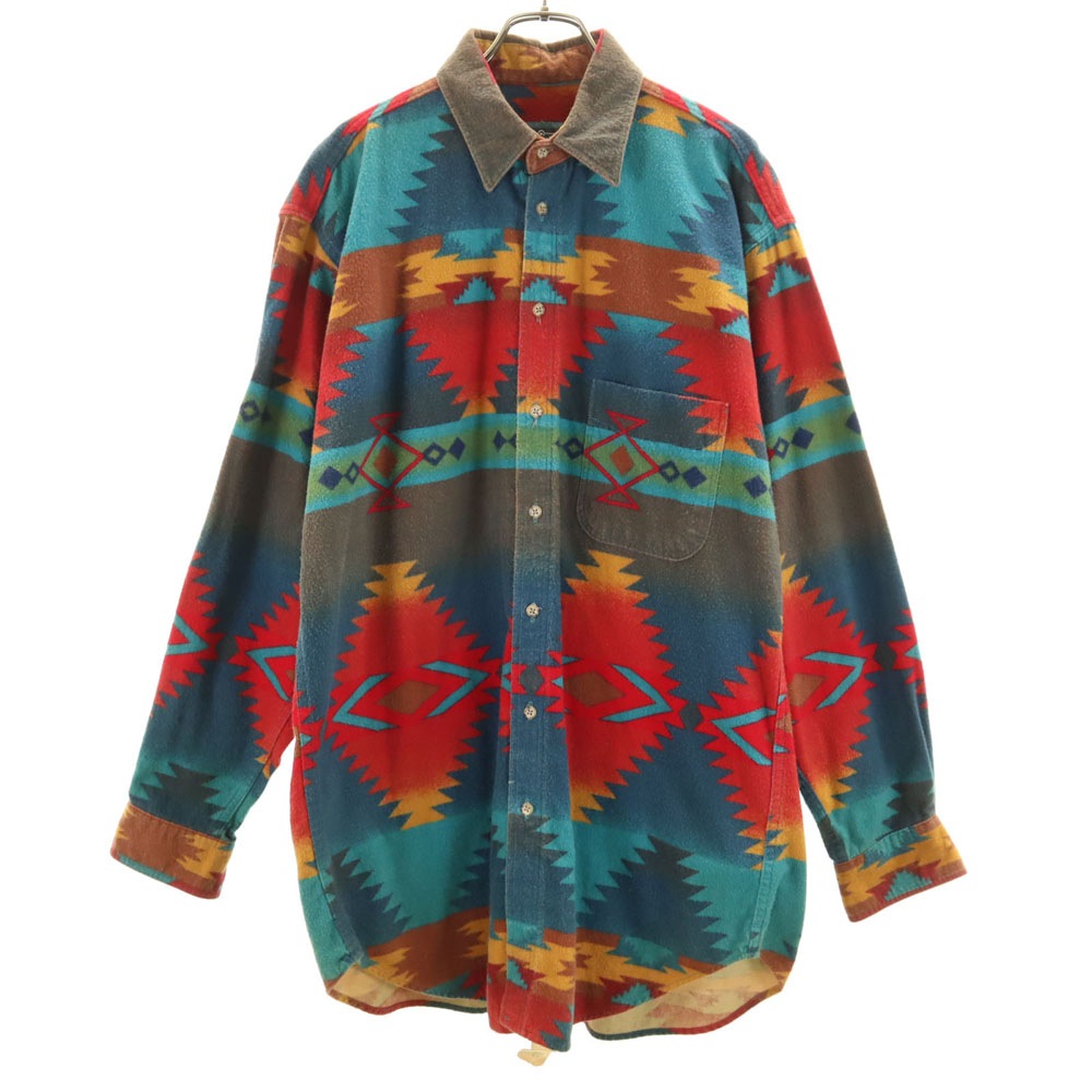 80s USA製 紺タグ ヴィンテージ 長袖 シャツ L メンズ