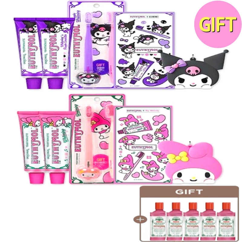 [SPECIAL GIFT/サンリオコラボ/LIMITED/韓国歯磨き粉]ユシモールパープルコレクター歯磨き粉 106g*2+パープルコレクター歯ブラシ+ステッカー+キーリング/本品6種+贈呈1種