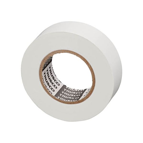 （まとめ）脱鉛タイプ ビニールテープ 幅19mmx長さ10m ホワイト 1パック（10巻）[x5]