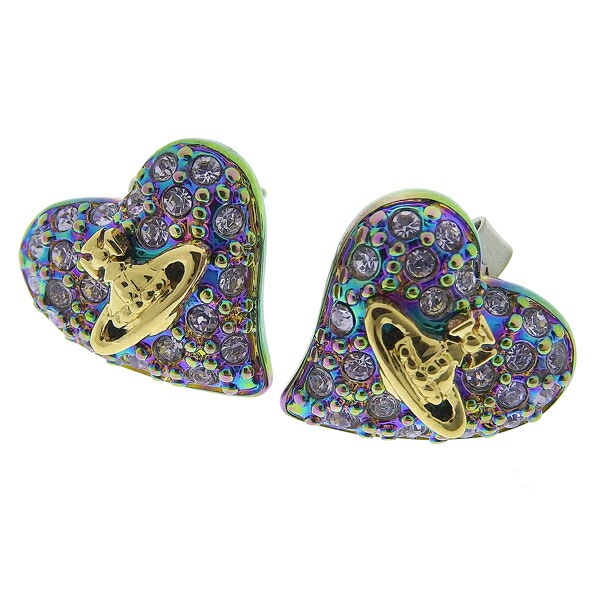ヴィヴィアンウエストウッド アクセサリー レディース ピアス レインボー TINY DIAMANTE HEART EARRINGS 62010041-02R616-CN VIVIENNE WESTWO