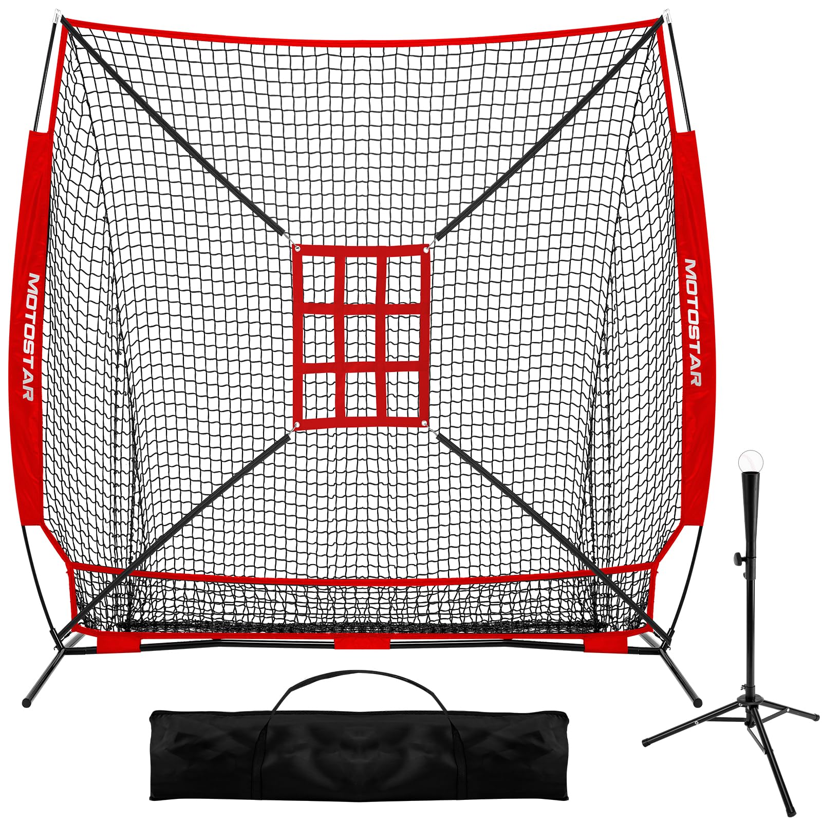 野球ネット 練習用 バッティングネット 改良 反射ストラップ付き ピッチングネット スチール製 野球器具 硬式/軟式対応 打撃 投球 防球ネット ソフトボール練習ネット トレーニング 組み立て簡単 折