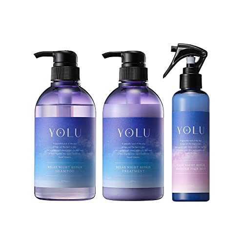 YOLU ヨル シャンプー トリートメント ヘアミスト 3点セット 【リラックスナイトリペア】 ヘアウォーター ヘアトリートメント 寝癖直し