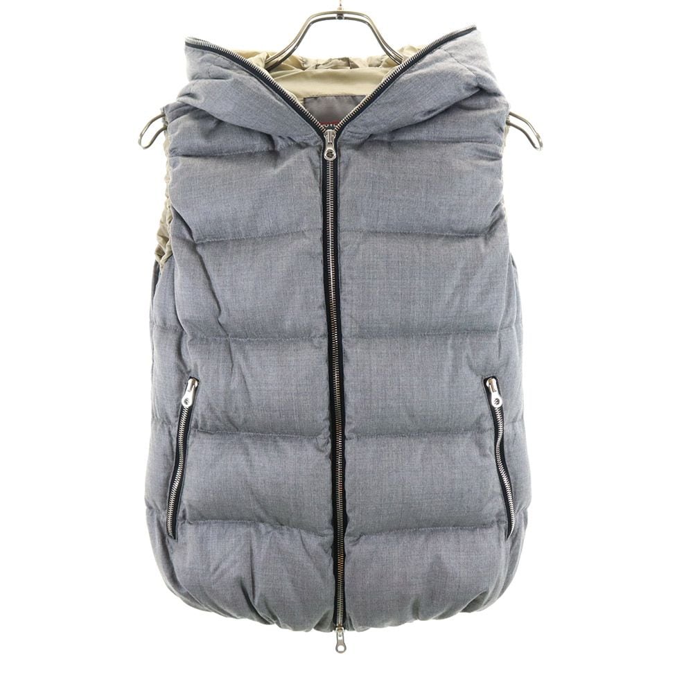 【美品】DUVETICA★ダウンベスト　フード　グレー　ウール×カシミヤ　42 中古・古着通販】DUVETICA (デュベティカ) ダウンベスト グレー