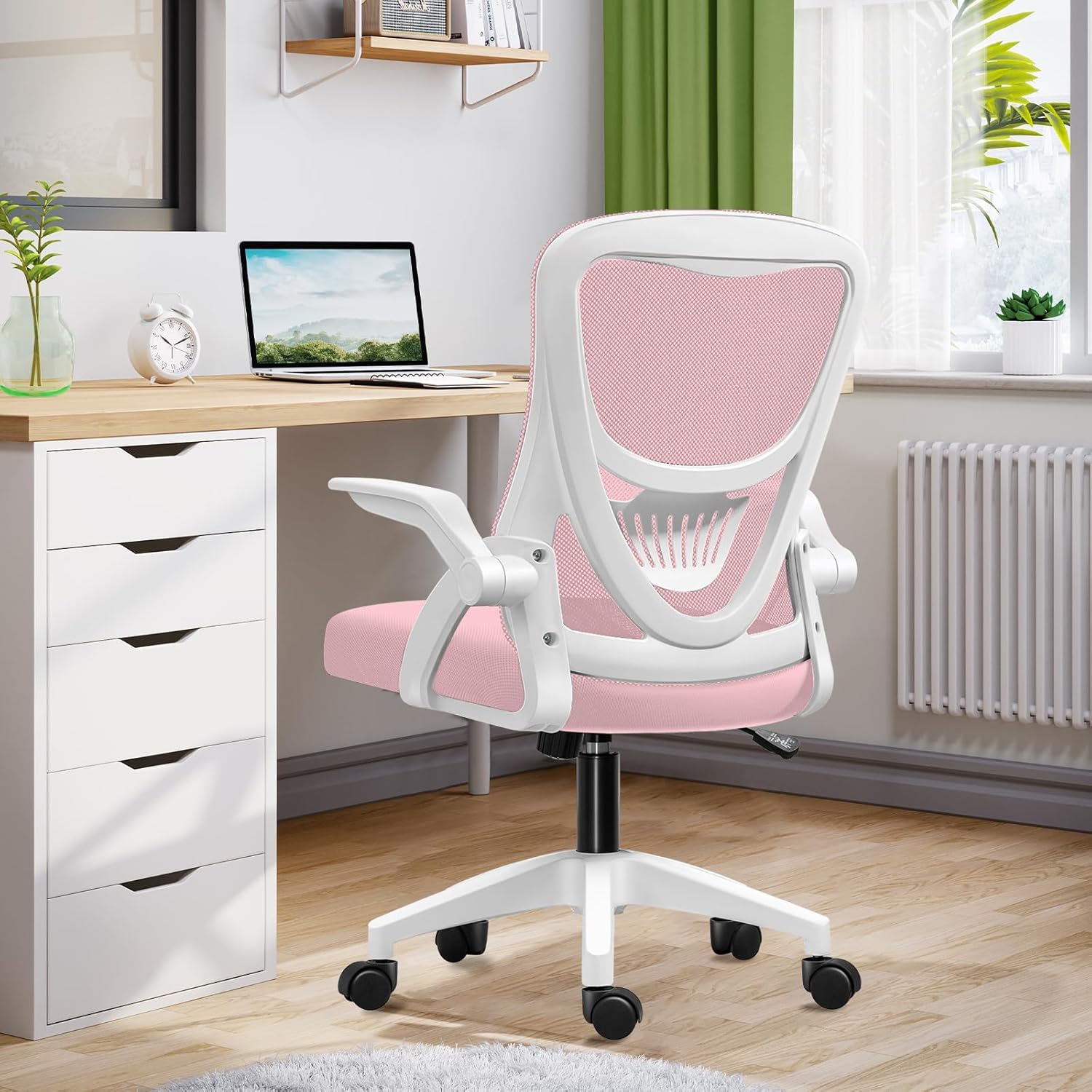 EdoErgo オフィスチェア 椅子 テレワーク 疲れない 跳ね上げ式アームレスト コンパクト 約105度ロッキング pc 事務椅子 360度回転 座面昇降 在宅ワーク（4色）