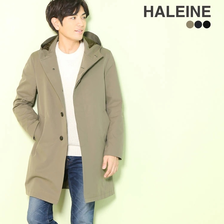 [HALEINE]メンズハーフコートフード付き
