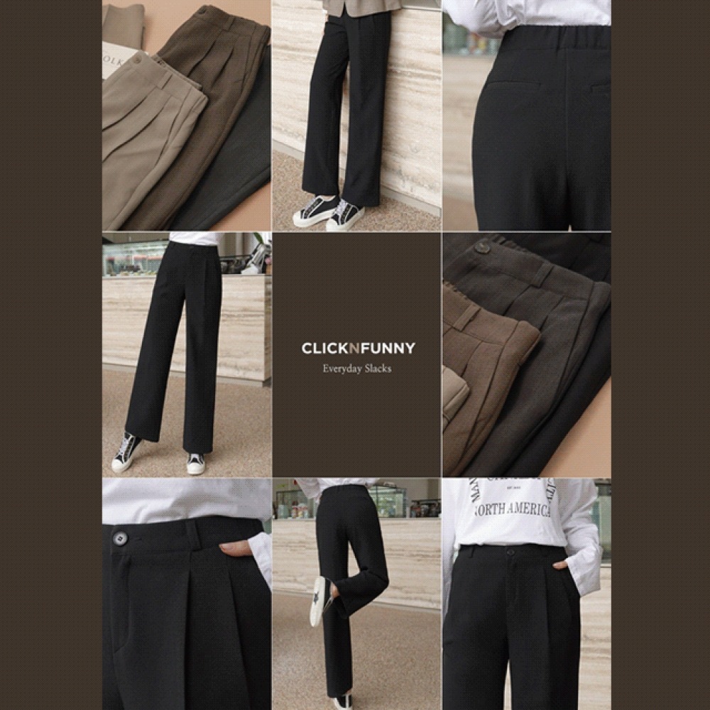 クリック&ファニーピンタックムードワイドスラックス [SMLサイズ]