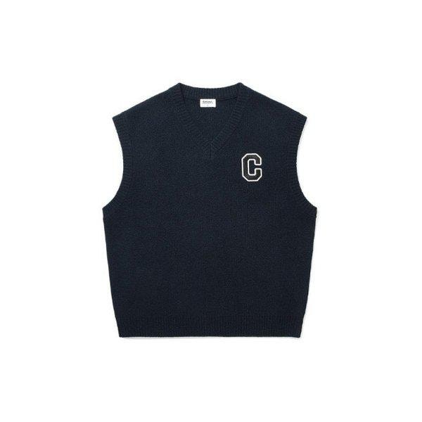 半袖Tシャツ JQS CO2403KT10-DN ミドルCロゴ刺繍ワッペンニットベスト ダークネイビー