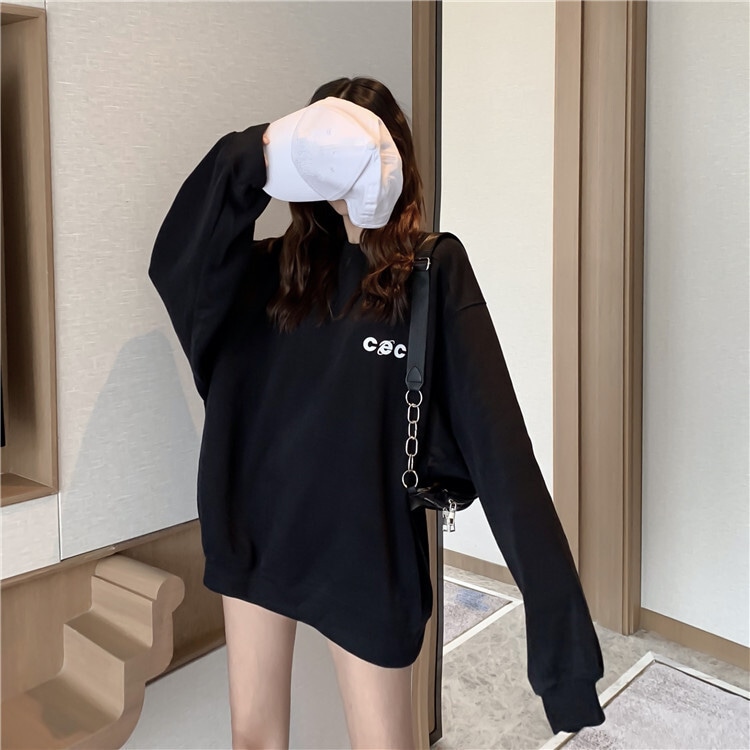 トップス トレーナー 袖あり 長袖 ラウンドネック 襟なし ワイド リブ 伸縮性 かわいい シンプル カジュアル おしゃれ お洒落 かっこいい こなれ感 ラフ メンズライク ボーイッシュ 主役級