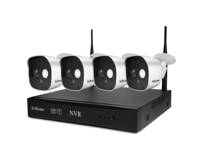 【翌日発送】防犯カメラセット 4台カメラ 屋外 IP66防水 監視カメラ 遠隔監視&動体検知 暗視撮影 多彩な録画モード 正規品SriHome