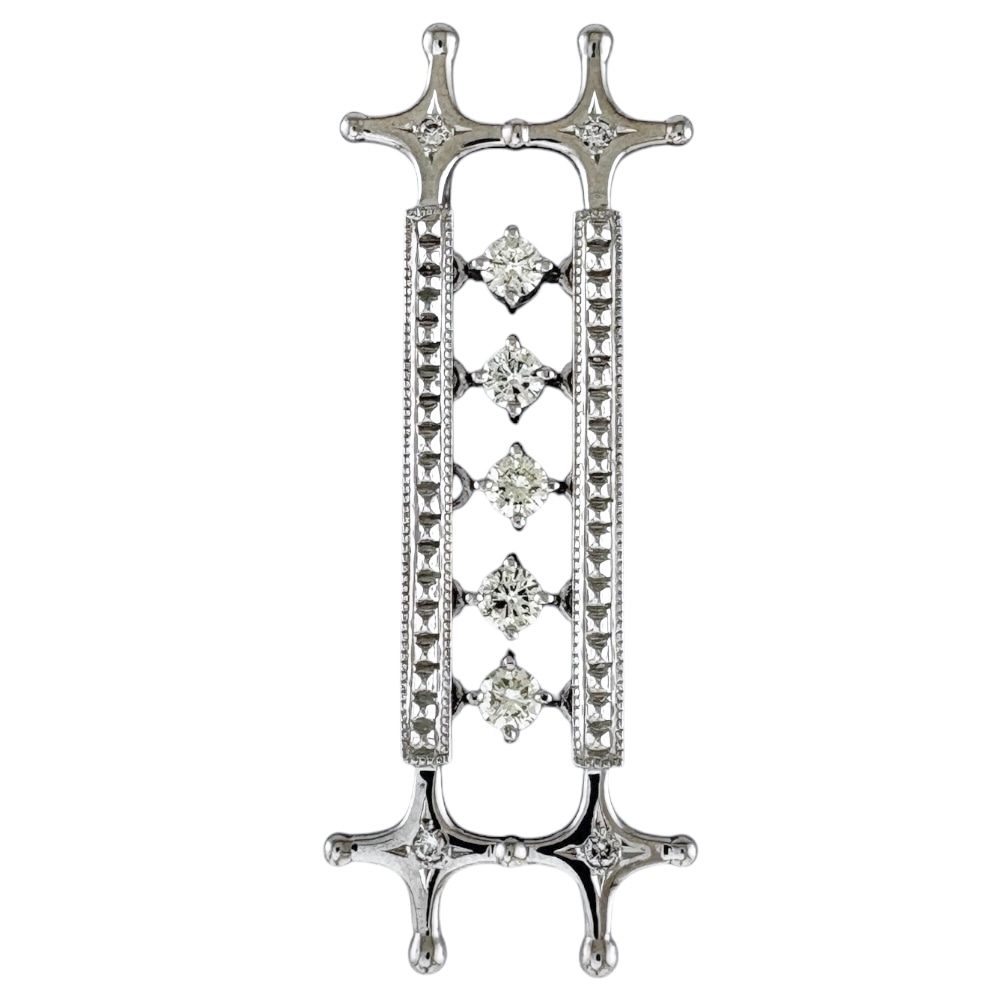 水野薫子 ペンダントトップ 18金 K18ホワイトゴールド ダイヤモンド 0.34ct ダイヤモンド 0.04ct 中古 美品