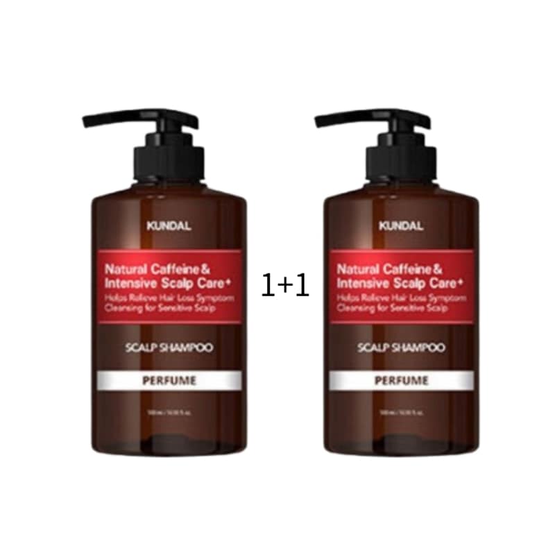 【1+1】カフェイン脱毛症シャンプー ベビーパウダーの香り500ml, 2個