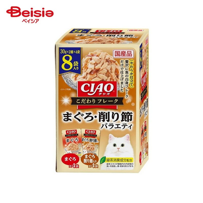 いなばペットフード CIAO こだわりフレーク まぐろ・削り節バラエティ (30g×8袋)×12個 ペット