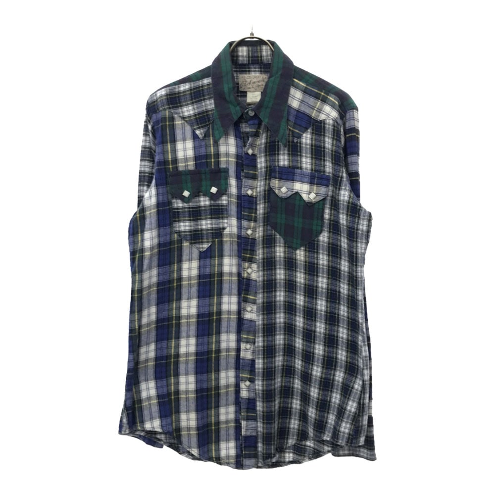 ロックマウントランチウェア 70s レインボータグ チェック柄 長袖 ウエスタンシャツ M rockmount ranch wear オールド ヴィンテージ メンズ