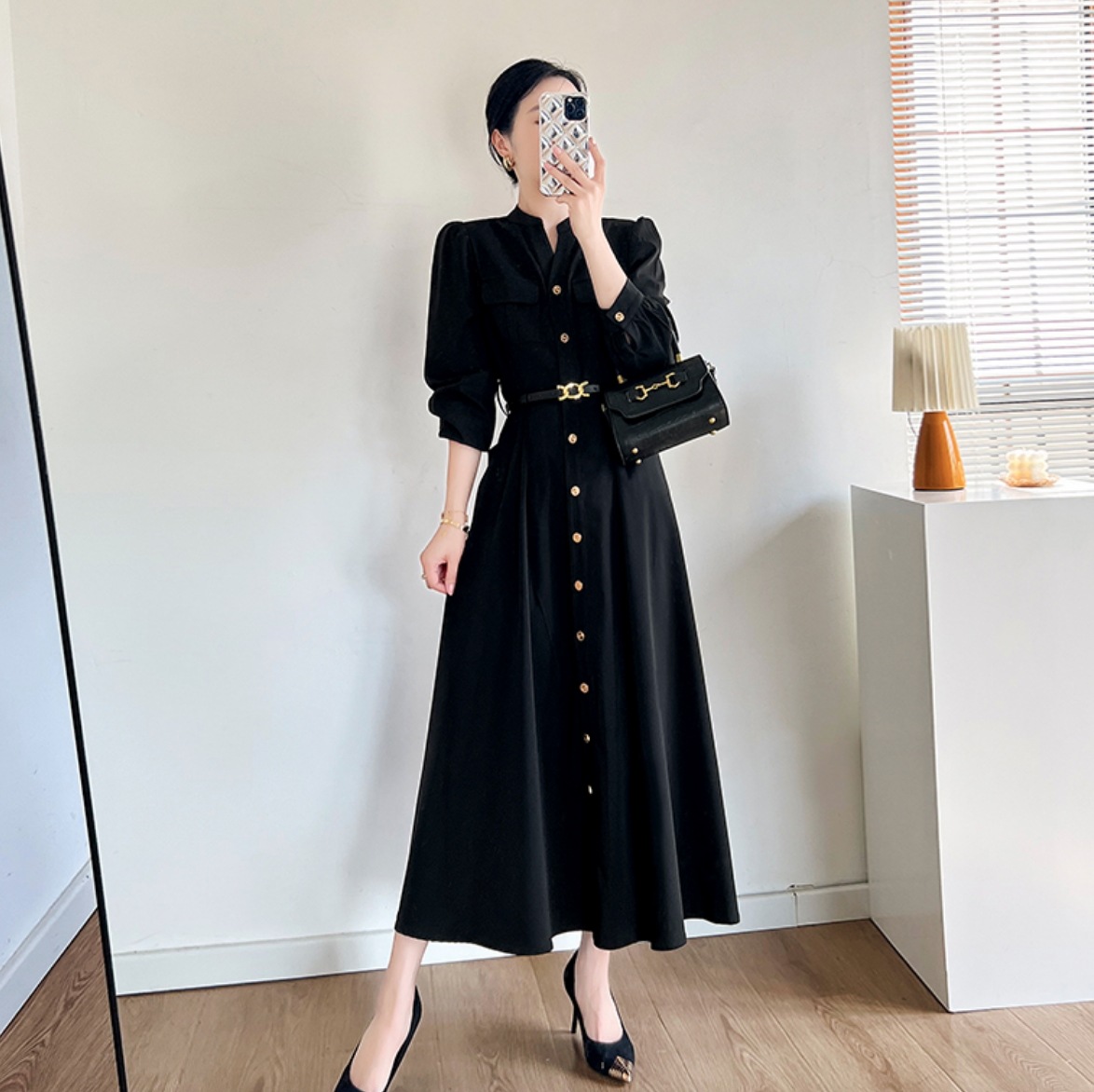 ワンピース デート ロング ロング丈 袖あり かわいい 大人可愛い きれいめ シンプル カジュアル 大人 上品 おしゃれ お洒落 主役級 存在感 春 秋 10代 20代 30代 レディース 女性用