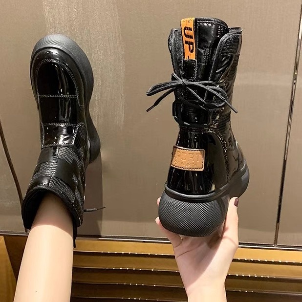 レディース ブーツ ショートブーツ ミドルブーツ レースアップシューズ 7cm 5cm 厚底 ボア 防寒 暖かい 美脚 脚長 エナメル かわいい 大人可愛い きれいめ シンプル カジュアル おしゃれ