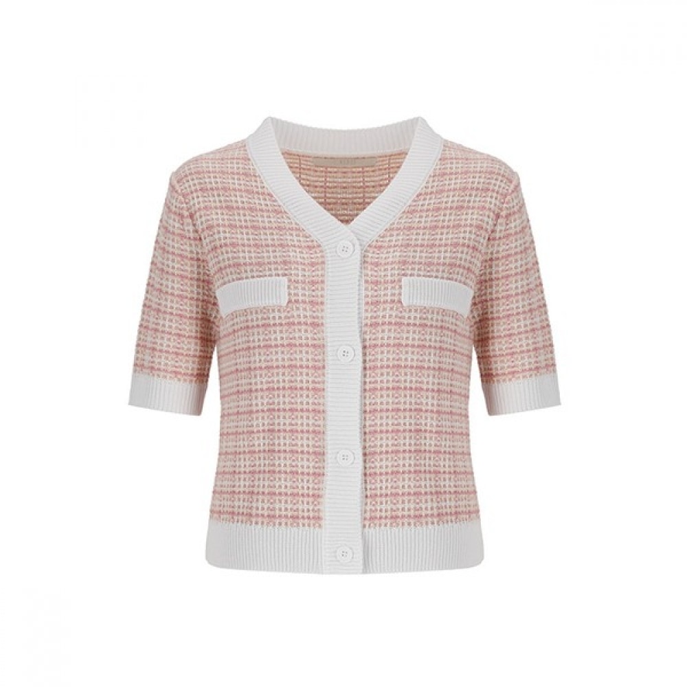 (ニューヨーク訪問) ツイードテクスチャード半袖カーディガン (VZ5GD71)