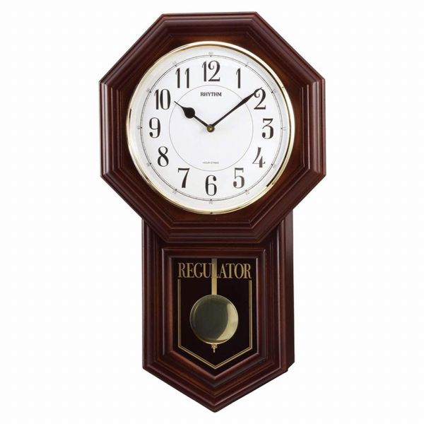 取寄品 正規品 RHYTHM リズム時計 4MJA03RH06 報時時計 ベングラーR アナログ表示 掛け時計