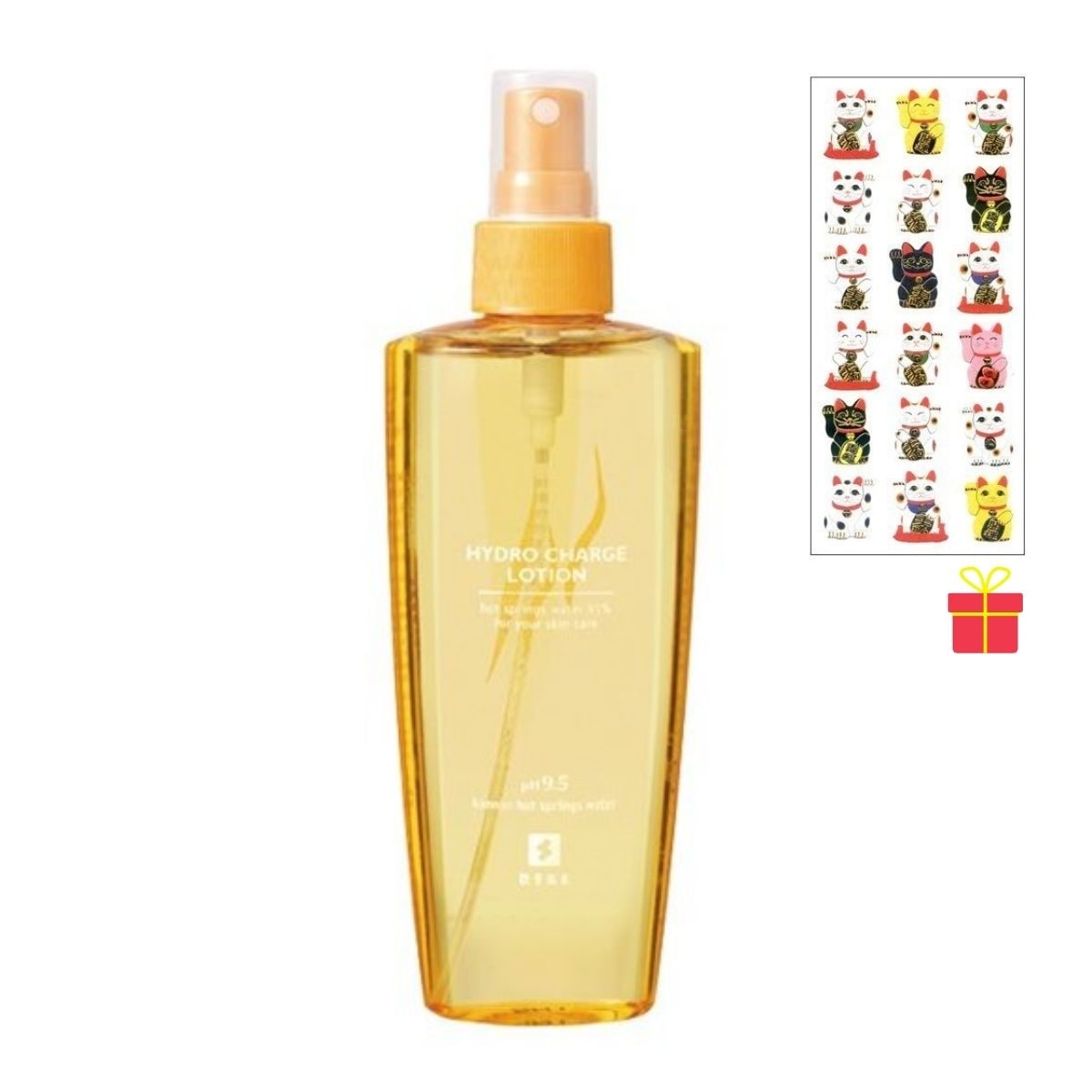 観音温泉 ハイドロチャージローション 200ml【12個セット】【金運招き猫シール1枚付】化粧品 化粧水 国産 まとめ買い 保湿 保水 温泉水 観音温泉化粧品【温泉コスメ】