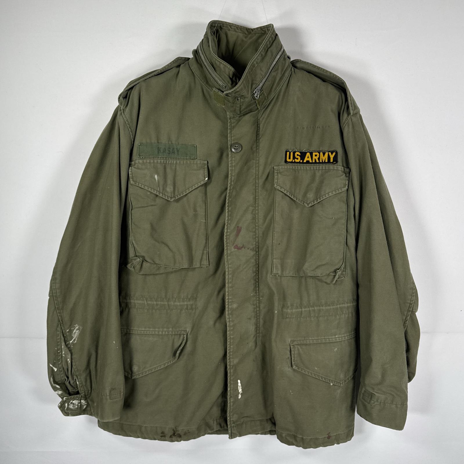 古着 ヴィンテージ ミリタリージャケット M-65 2nd フィールドジャケット アルミジップ 実物 ワッペン オリーブグリーン メンズ
