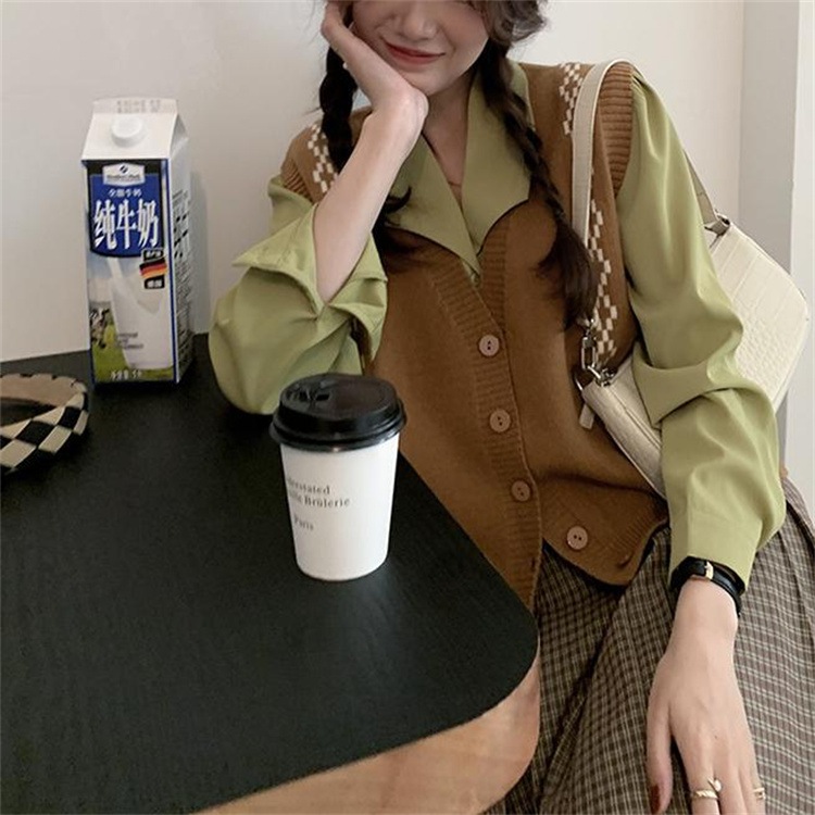 レトロ ダイヤモンド ベスト 2023 ベスト ツイスト セーター レディース カーディガン ダイヤモンド ブロック カラー チェック セーター ファッション レディース スタイル