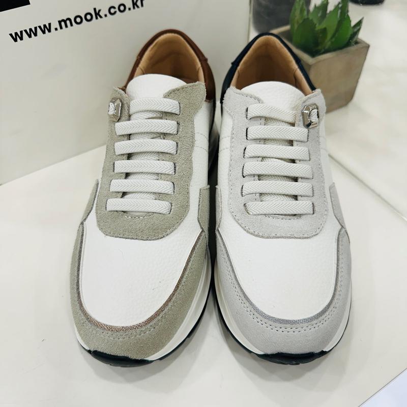 女性用カジュアルスニーカー 4cmヒール 2色