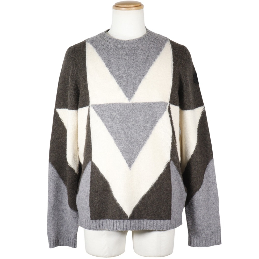 AGLIONE TRICOT GIROCOLLO B20912009400 セーター ウール グレー メンズ 中古品