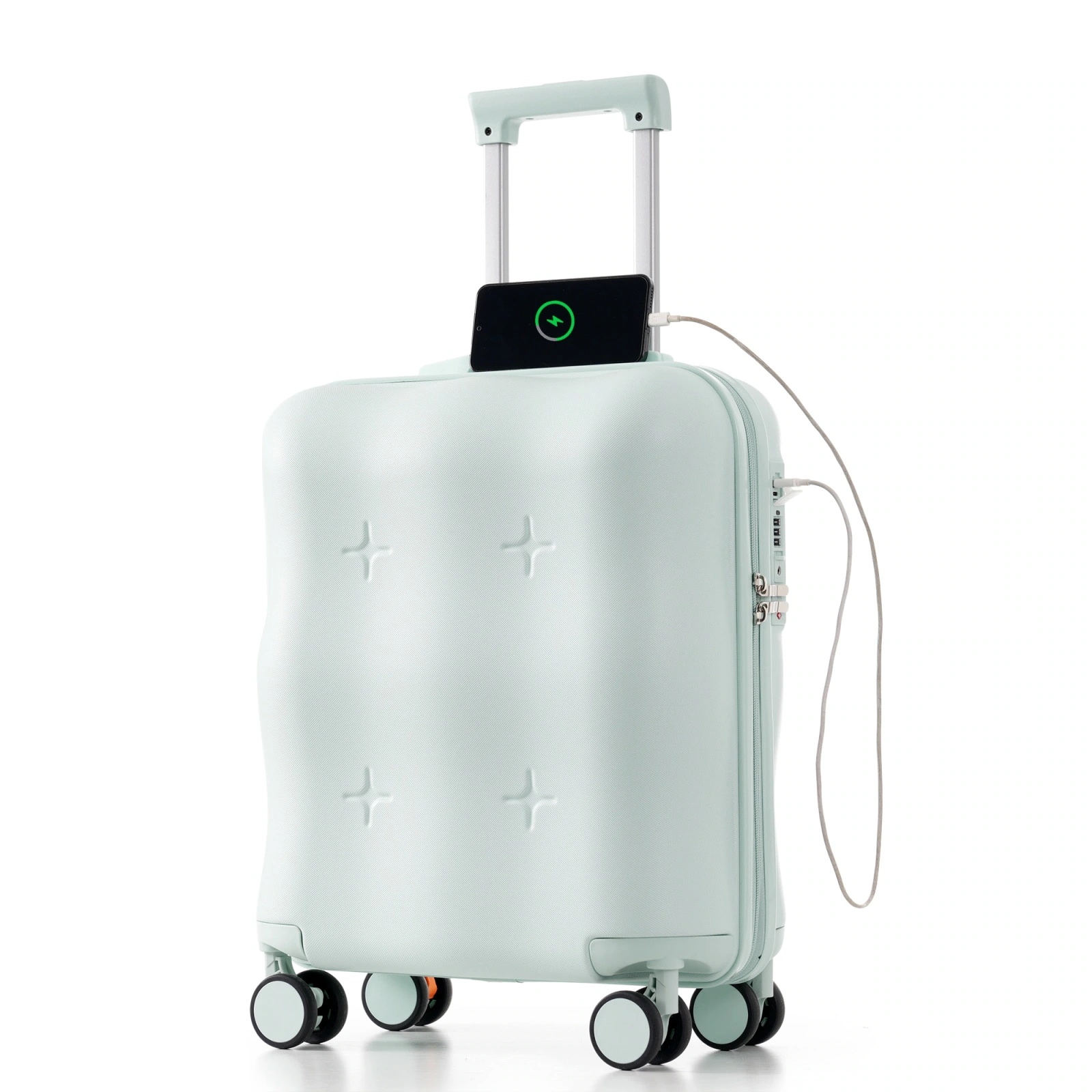 スーツケース キャリーバッグ キャリーケース USBポート付き ストッパー付き 小型 超軽量 軽量 大容量 かわいい ファスナー式 TSAロック搭載 360度回転 旅行 おしゃれ DJYC249B 8,518円