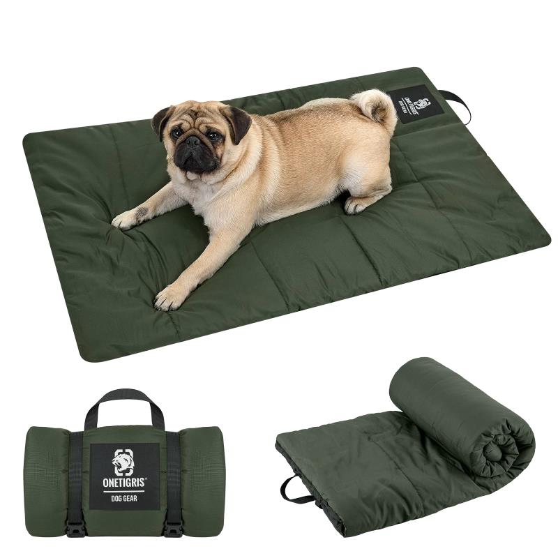 OneTigris 犬 ペットベッド 屋内外使える ドッグコット アウトドア 折りたたみ 通年 洗える 冬夏用 ペットクッション 防水 抗菌防臭 地面から離れ キャンプ 小型犬用（110x70cm）