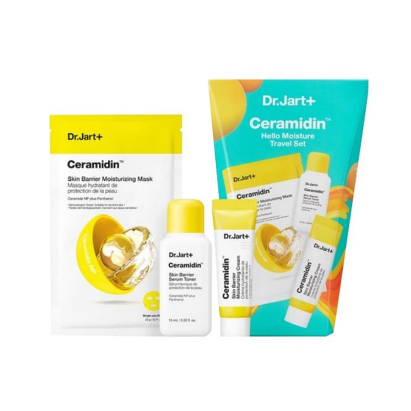 セラマイジン ハローモイスチャー 3点トラベルセット1個 (シートマスク1p+トナー 15ml 1p + クリーム7ml 1p)