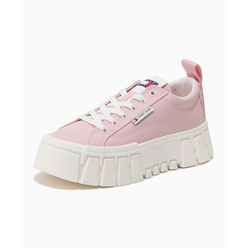 トミージーンズレインプラットフォームスニーカー-ピンク (T52F1ARS140JT1TIO)