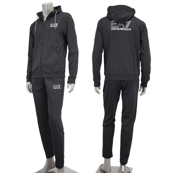 EA7 EMPORIO ARMANI イーエーセブン エンポリオ・アルマーニ バックロゴ ジップパーカー×ジョガーパンツ 上下セット/セットアップ /7M001319 AF13512 UC001