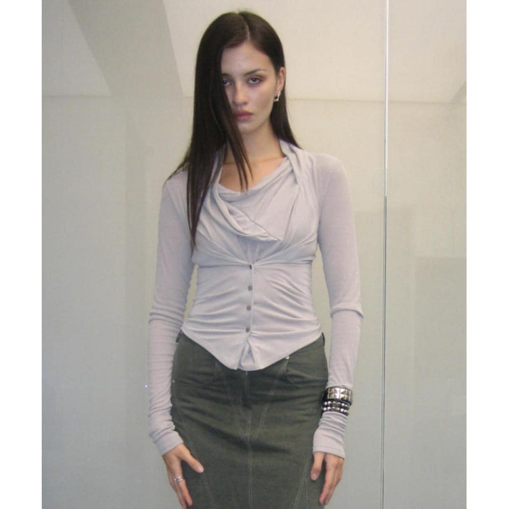 2000Archives DRAPED SNAP TOP LIGHT GREY 2A24FWTS03GYOS 13,268円