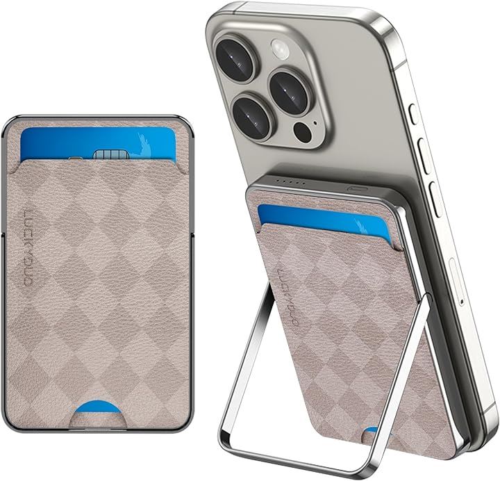 モバイルバッテリー 薄型 マグネット式 5000mAh PD20W ワイヤレス 出力 USB-C PSE認証済 カードケース＆ホルダー付き LED残量表示( 蓮の色)