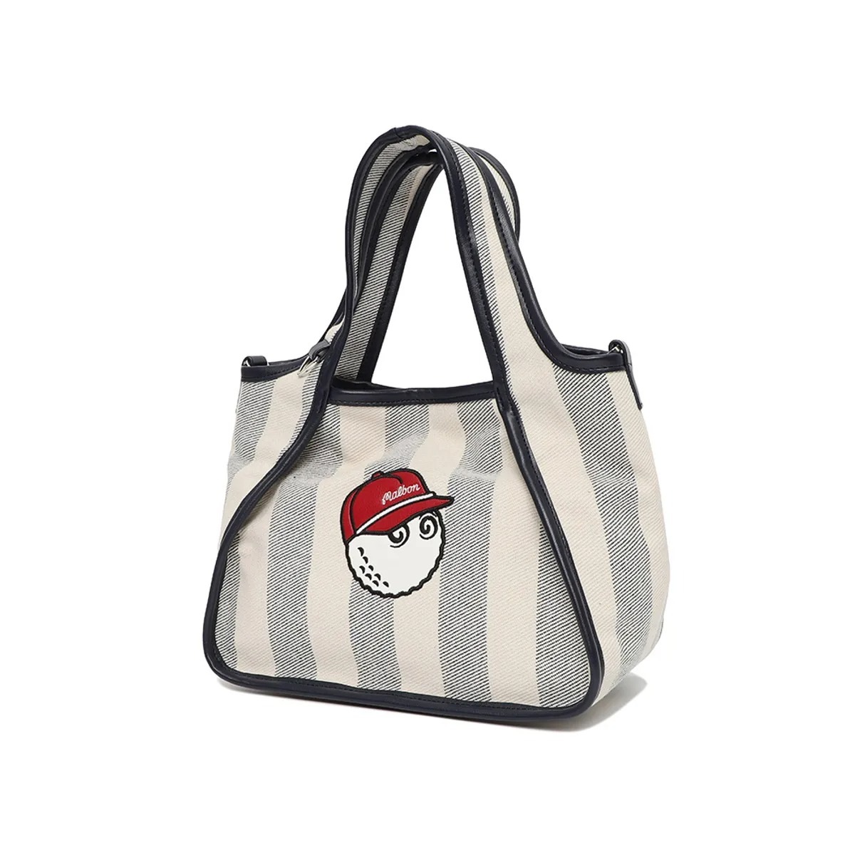 Stripe pattern twirl tote bag