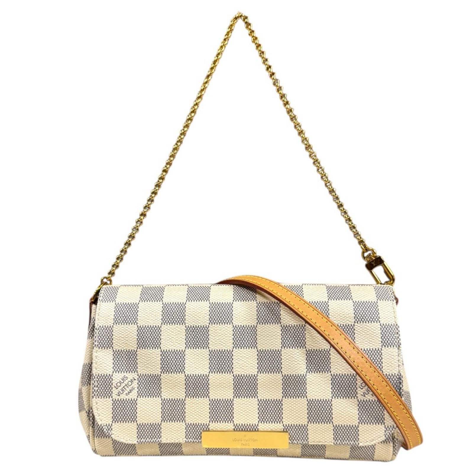 ルイヴィトン フェイボリットPM ダミエアズール ショルダーバッグ ダミエアズールキャンバス N41277 ホワイト LOUIS VUITTON 中古