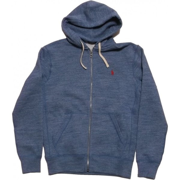 ワンポイント ジップアップ スウェットパーカ ブルー PR2-1080