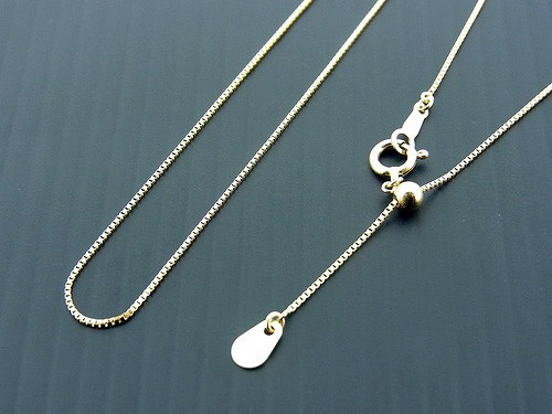 K18イエローゴールド　0.6ミリベネチアンチェーン　45センチ　スライド式アジャスター 後払い不可 20,863円