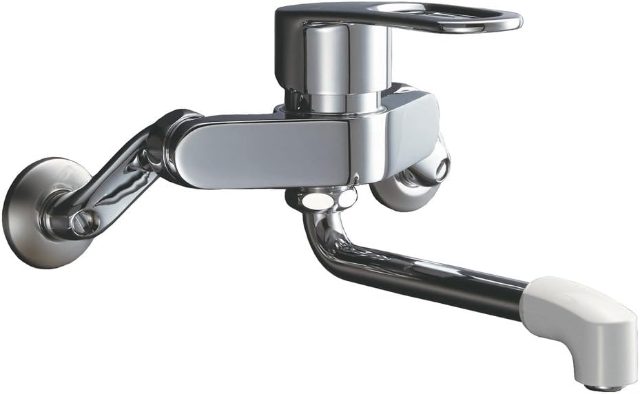 LIXIL(リクシル) INAX キッチン用 壁付 シングルレバー混合水栓 ソフトシングル 断熱キャップ 金属ハンドル RSF-861