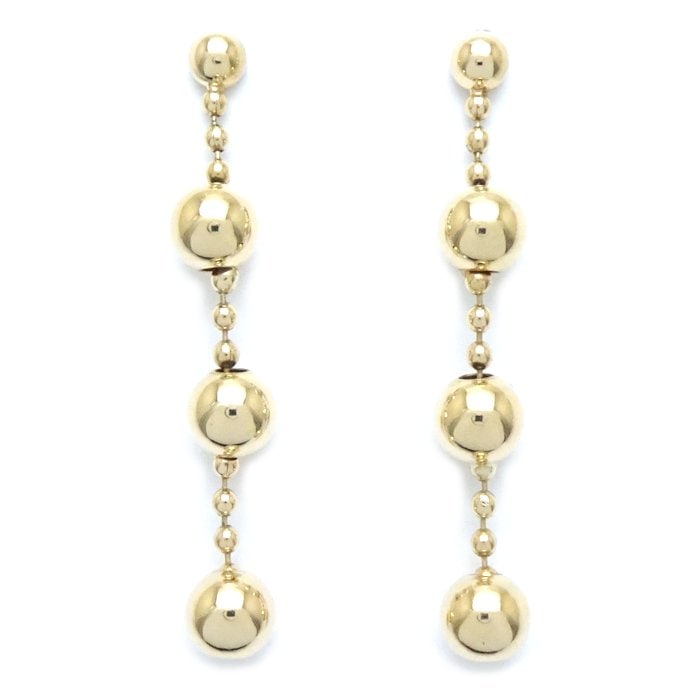 ロング ピアス ボールモチーフ K18YG イエローゴールド/28106【中古】