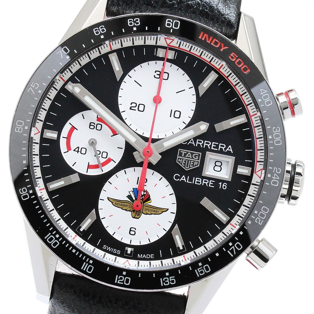 タグホイヤー TAG HEUER CV201AS カレラ キャリバー16 インディ500 クロノグラフ 500本限定 自動巻き メンズ 良品 箱・保証書付き_883980【中古】