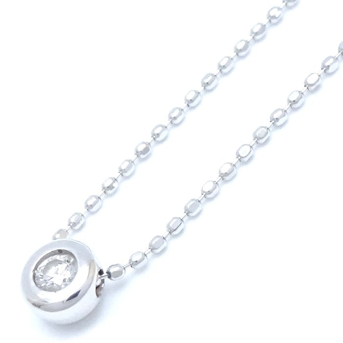 ダイヤモンド ネックレス 一粒ダイヤモンド0.05ct K18WG ホワイトゴールド/293281【中古】