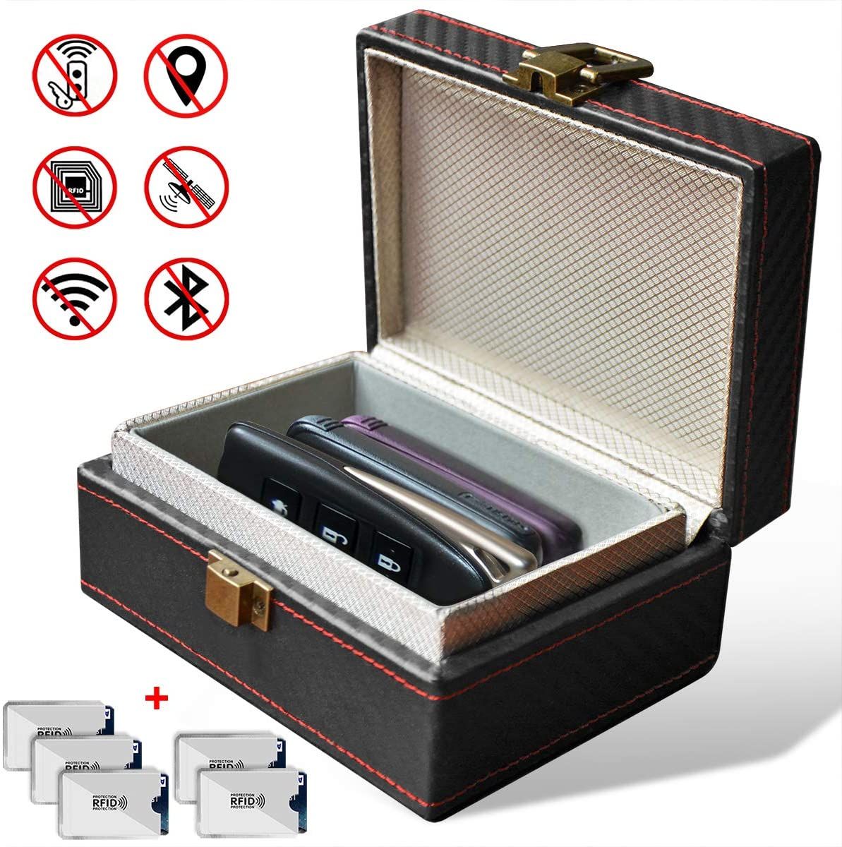 【期間限定特価】スマートキー電波遮断ケース 電波遮断ボックス リレーアタック防止用 キーケース リレーアタック対策 ボックス 圏外ケース ブロッキングケース RFIDブロッキング 耐用（S）
