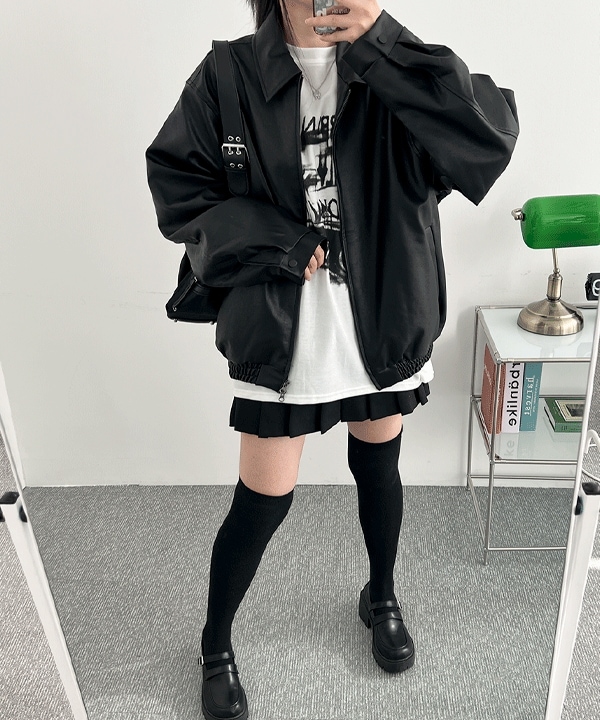 [ビッグサイズ] 二つのサイズ！ ユニセックス カラー レザー ツーウェイ ジャケット(2color)