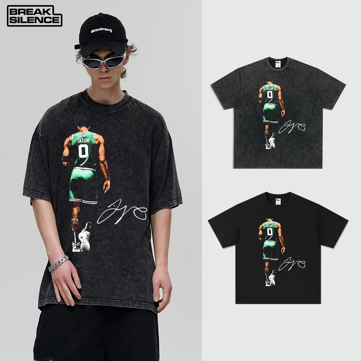 アメリカンレトロ半袖Tシャツメンズ夏のトレンドトレンドブランドゆったりとしたおしゃれなボーイズトップスウォッシュ加工ダメージ加工
