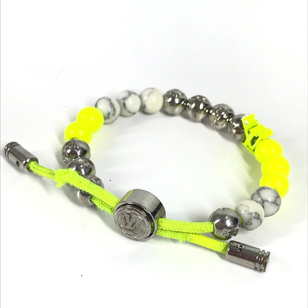 ブレスレット M00510 ブラスレ モノグラム ビーズ バングル アクセサリー メタル イエロー