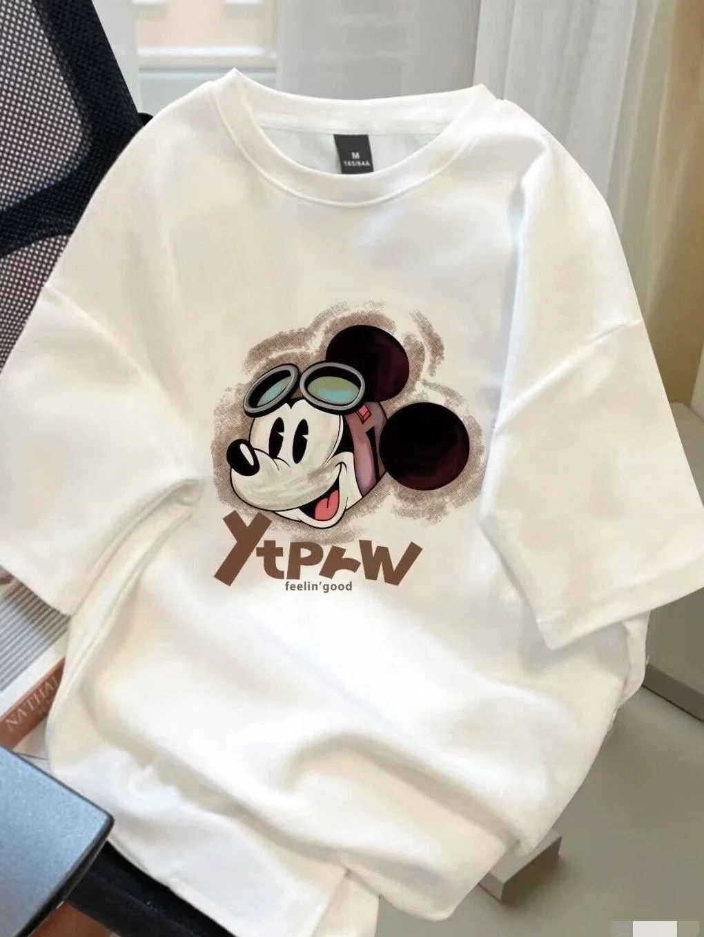 激安本日限定ミッキー tシャツミッキーコットン半袖シャツレディース夏バージョンマルチプリントルーズトップ