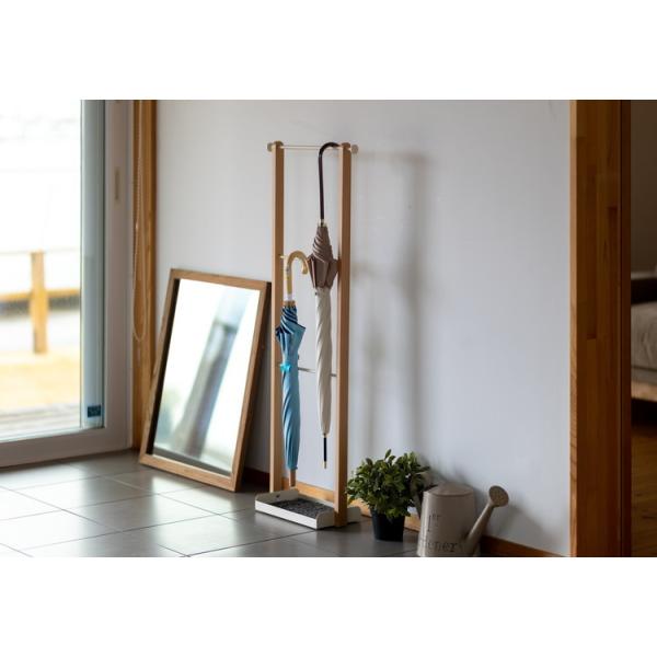 傘立て おしゃれ 北欧モダン 玄関収納ラック アンブレラハンガー スタンド 木製 天然木 ビーチ